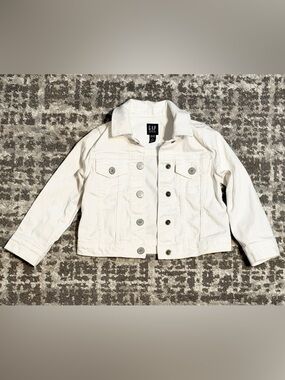 Baby Gap - Kid’s White Iconic Denim Jacket, Size - 2